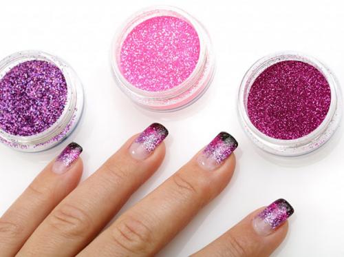 Нежный френч с блестками. Сверкающий френч с блестками: фото идеи маникюра + видео