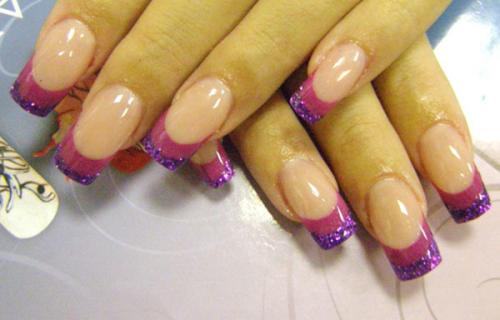 Нежный френч с блестками. Сверкающий френч с блестками: фото идеи маникюра + видео