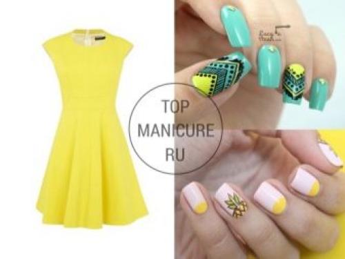 К сиреневому платью маникюр. Под однотонное 02