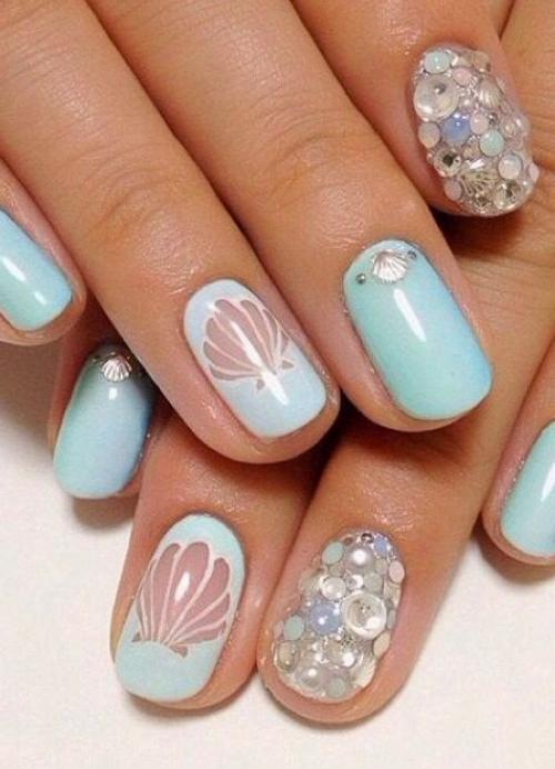 Маникюр нежный на море. Маникюр в морском стиле с тематическими рисунками