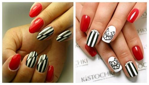 Белый с красным дизайн ногтей. Красные ногти: сочетание цветов