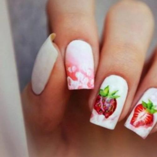 Маникюр клубника со сливками. Фото идеи создания клубничного маникюра 20 Маникюр клубника со сливками. Фото идеи создания клубничного маникюра 20
