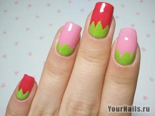 Маникюр клубника со сливками. Фото идеи создания клубничного маникюра 11 Маникюр клубника со сливками. Фото идеи создания клубничного маникюра 11