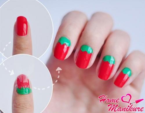 Клубника на ногтях пошагово. Яркий маникюр с сочными клубничками