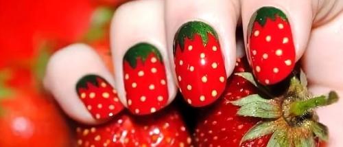 Как нарисовать клубничку на ногтях. Легкий рисунок на ногтях – клубника