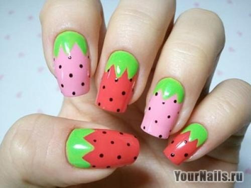 Маникюр клубника со сливками. Фото идеи создания клубничного маникюра 15 Маникюр клубника со сливками. Фото идеи создания клубничного маникюра 15