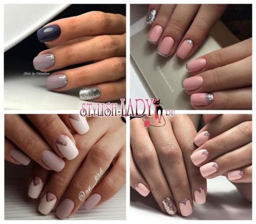 Лунный маникюр с блестками. Оригинальный лунный маникюр с блестками