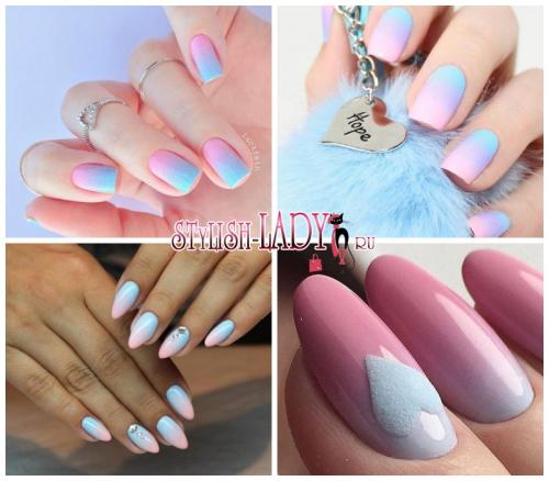 Маникюр с голубым и розовым лаком. Розовый или голубой? Не нужно выбирать! Весенний розово-голубой маникюр