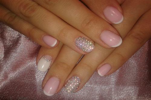 Свадебный френч со стразами. Варианты со стразами