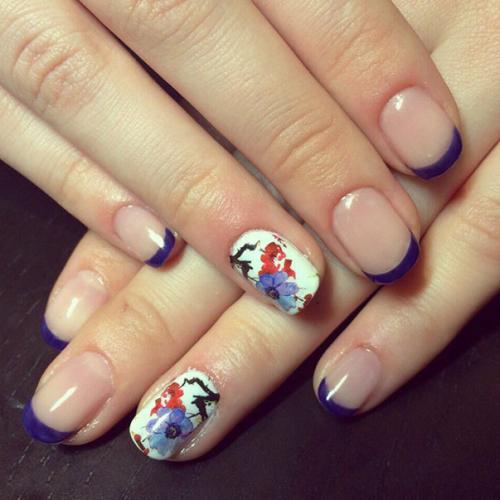 Цветной френч дизайн ногтей. Разновидности цветного френча