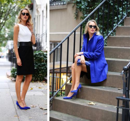 С чем носить синие туфли. Вариации подходящей одежды к синим замшевым туфлям