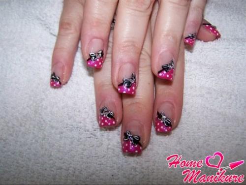 Как пошагово нарисовать бантик на ногтях пошагово. Нежный дизайн ногтей с бантиками