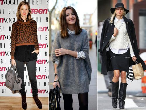 Объемный свитер с чем носить. Как носить объемный свитер 17 Объемный свитер с чем носить. Как носить объемный свитер 17