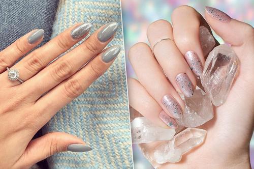 Голубые ногти с блестками. Блестящее будущее: 20 крутых идей маникюра с блестками
