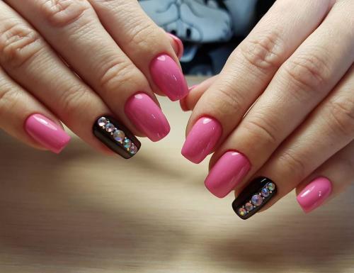 Черный белый розовый маникюр. Варианты сочетаний