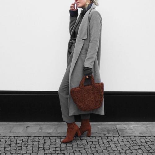 Серое пальто с мехом. Комбинированные модели серого пальто: стильные акценты