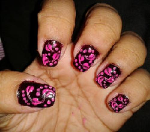 Пошагово рисунки на ногтях иголкой. Схемы рисунков иголкой на ногтях 15