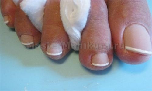 Как сделать френч на ногах