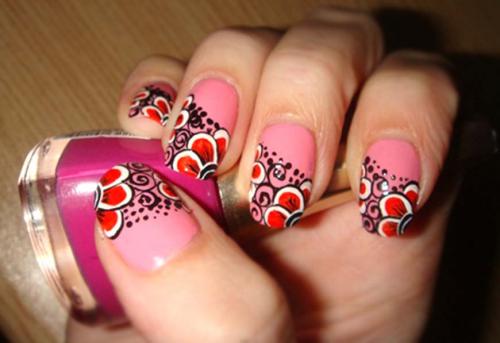 Роспись на ногтях по шеллаку для начинающих пошагово. Китайская манера рисования 03