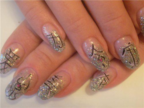 Иероглиф любовь на ногтях. Дизайн