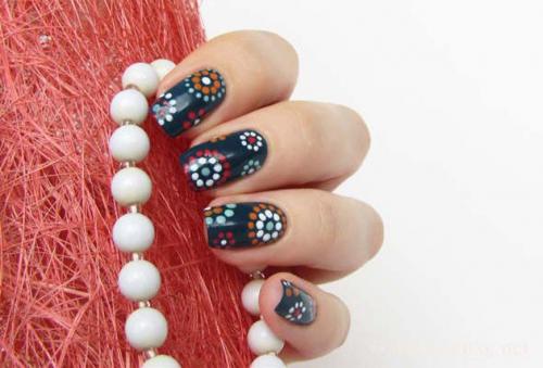 Роспись на ногтях по шеллаку для начинающих пошагово. Китайская манера рисования 05