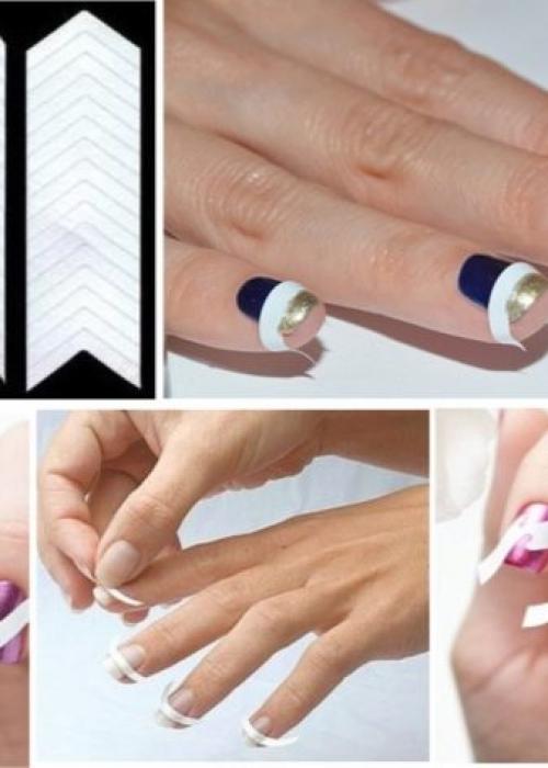 Как сделать французский маникюр с помощью полосок гель-лаком. Способы нанесения «улыбки» 01
