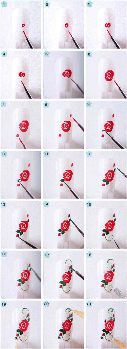 Цветы на ногтях пошагово. Флористические мотивы: техника рисования цветов на ногтях