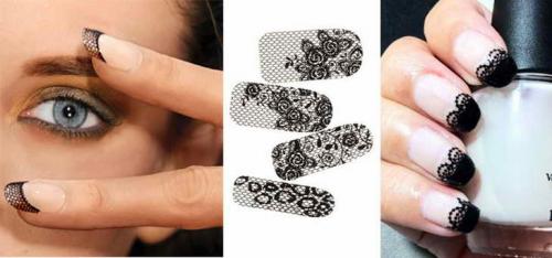 Френч с наклейками надписи. Особенности маникюра с наклейками