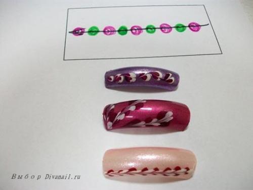 Рисунки на ногтях для начинающих пошагово иголкой. Схемы рисунков иголкой на ногтях