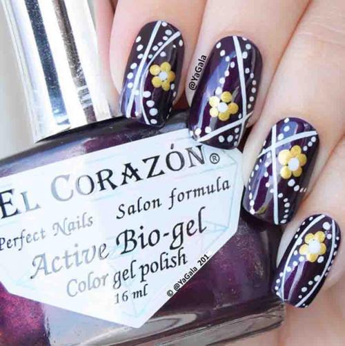 Роспись на ногтях по шеллаку для начинающих пошагово. Китайская манера рисования 02