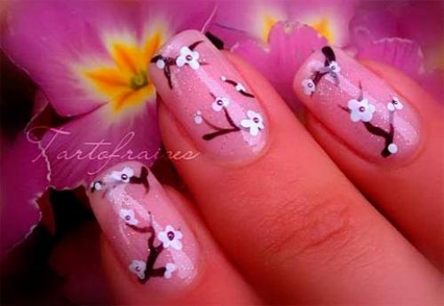Дизайн ногтей цветы сакуры. Сакура на ногтях