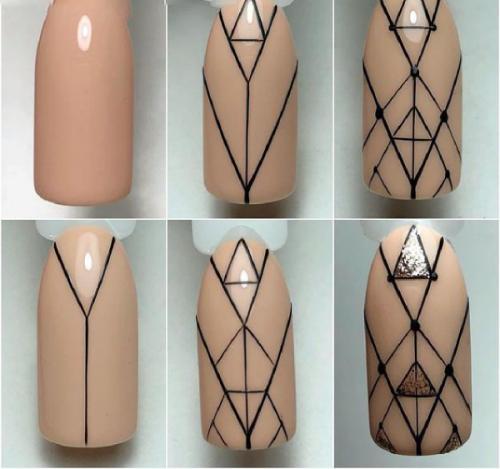 Рисунки на ногтях для начинающих поэтапно. Геометрические мотивы