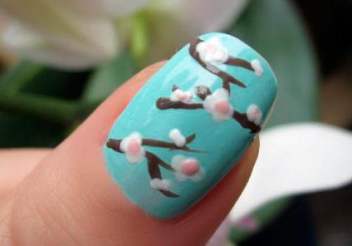 Дизайн ногтей цветы сакуры. Сакура на ногтях