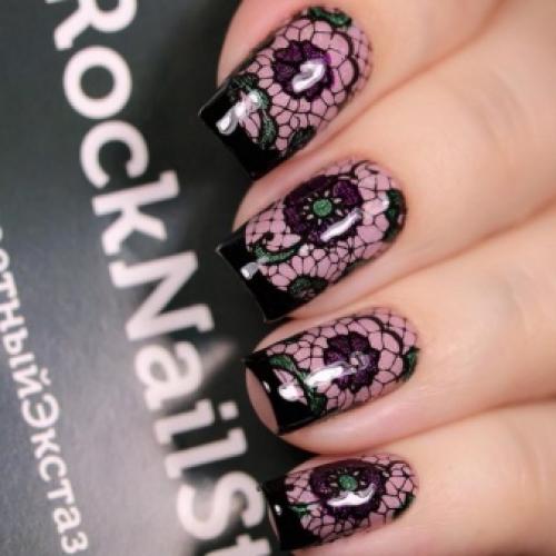 Как делать френч с трафаретом гель-лаком. Рисуем френч гелем пошагово 04