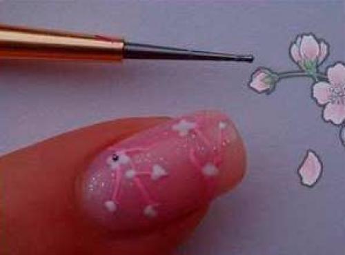 Дизайн ногтей цветы сакуры. Сакура на ногтях