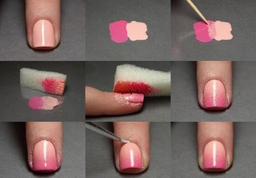 Градиент на ногтях губкой. Что такое градиентный маникюр? Как делать градиентный маникюр?