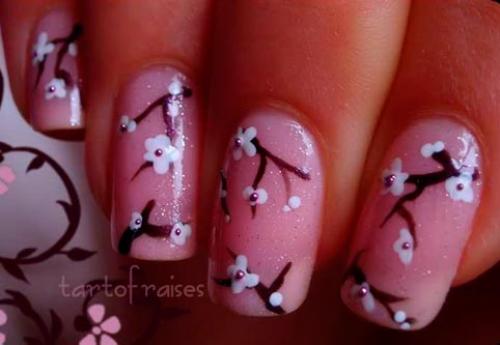 Дизайн ногтей цветы сакуры. Сакура на ногтях