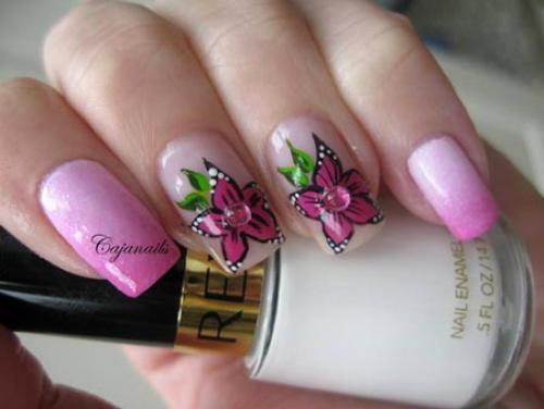 Лилия на ногтях пошагово. Роспись: лилии на ногтях