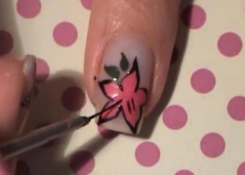 Как на ногтях нарисовать лилию. Роспись: лилии на ногтях