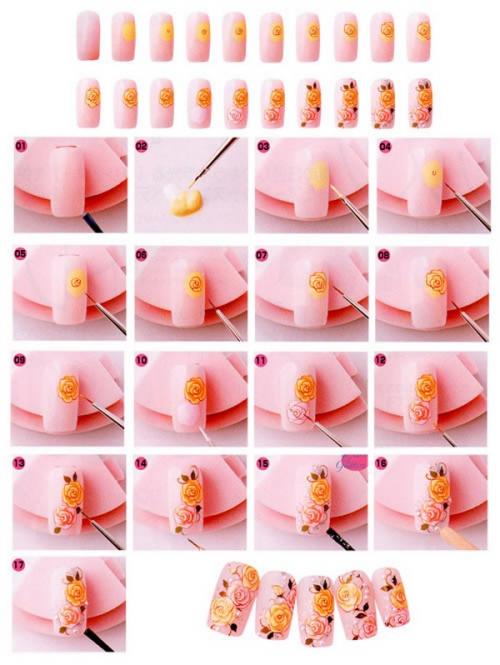 Цветы на ногтях пошагово для начинающих. Флористические мотивы: техника рисования цветов на ногтях