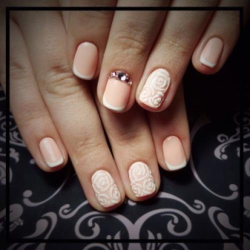 Как сделать френч с трафаретом гель лаком. Трафареты для гель-лака 09