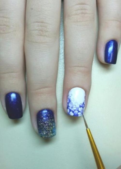 Цветок на ногтях пошагово для начинающих. Идеи простых рисунков на ногтях гель-лаком 21 Цветок на ногтях пошагово для начинающих. Идеи простых рисунков на ногтях гель-лаком 21