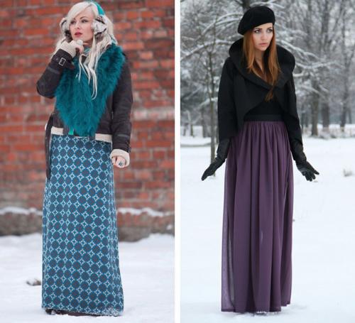 Юбка макси зимой. Зимняя юбка макси: как выбрать и с чем носить?