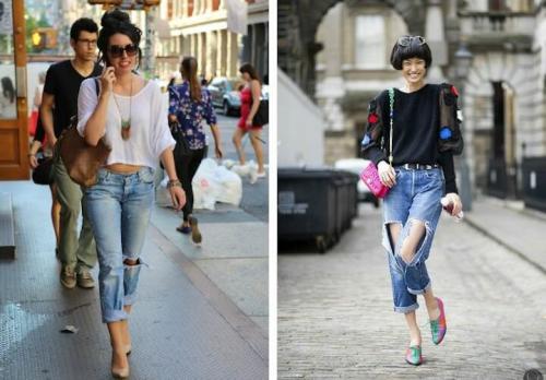 Рваные джинсы и косуха. Носят ли сейчас девушки рваные джинсы?