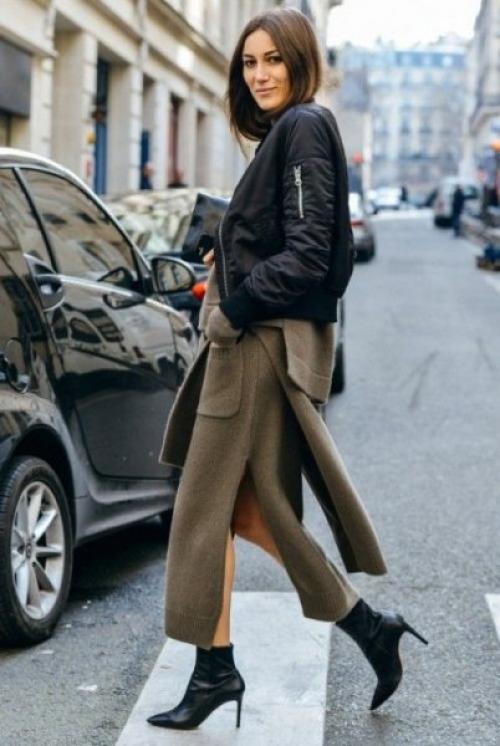 С чем носить зимой юбку макси. Какие  материалы  сейчас  актуальны