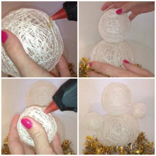 Снеговик из проволоки и гирлянды. Снеговик своими руками на Новый год из подручных материалов