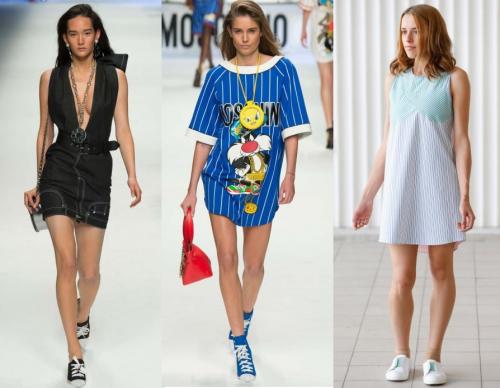 Платье под кеды. Модная фишка: платье с кедами и кроссовками 02 Платье под кеды. Модная фишка: платье с кедами и кроссовками 02