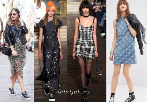 Платье под кеды. Модная фишка: платье с кедами и кроссовками 01 Платье под кеды. Модная фишка: платье с кедами и кроссовками 01