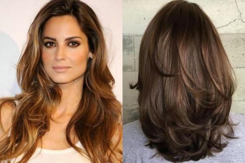 Прически с перьями. Стрижка перьями на средние и длинные волосы 12