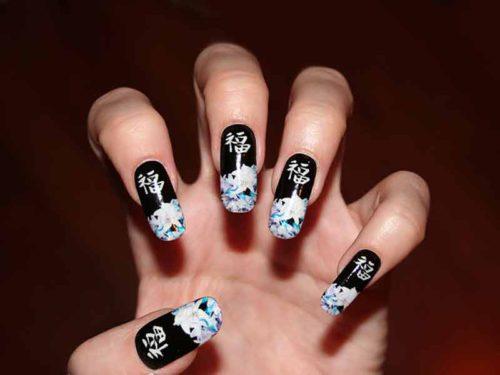 Иероглифы на ногтях дизайн. Дизайн